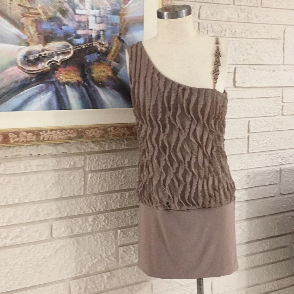 Dots One Shoulder Eyelash Ruffle Dress